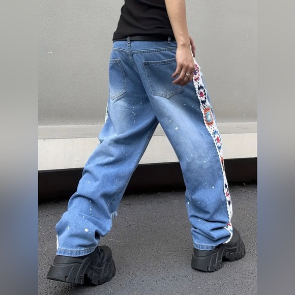 Knitted denim pants jeans - Picture 6 of 6